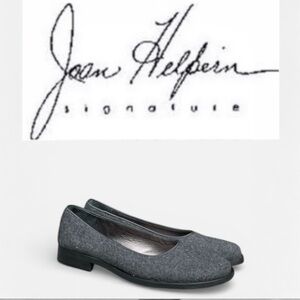 Joan Helpern Signature Made in Italy Wool Square toe Flat in Gray Size 6 1/2